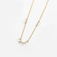 Stainless Steel 18K Gold Plated Zirconia Charm Necklace (With Box)