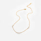 Stainless Steel 18K Gold Plated Zirconia Charm Necklace (With Box)